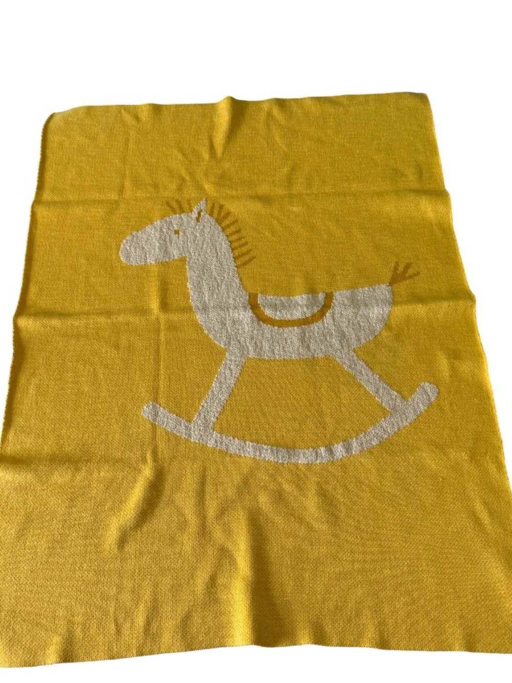SAFAVIEH Rocking Horse Tater Tot Baby Throw Blanket - 32" x 40" Yellow NWT